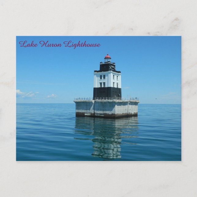 Lake Huron Lighthouse - Poe Reef Postcard (Front)