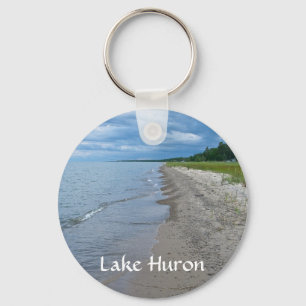 Lake Huron Summer Beach Keychain