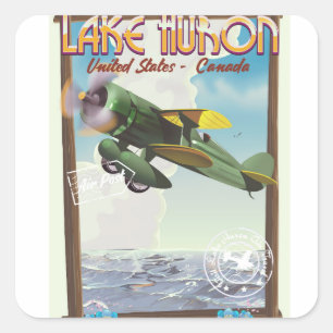Lake Huron - USA - Canada Square Sticker