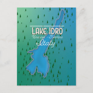 Lake Idro Italy travel poster Postcard