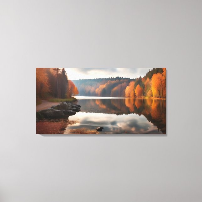 Lake in autumn time canvas print (Front)