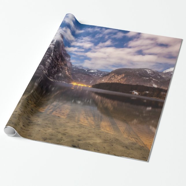 Lake " in the mountains" wrapping paper (Unrolled)