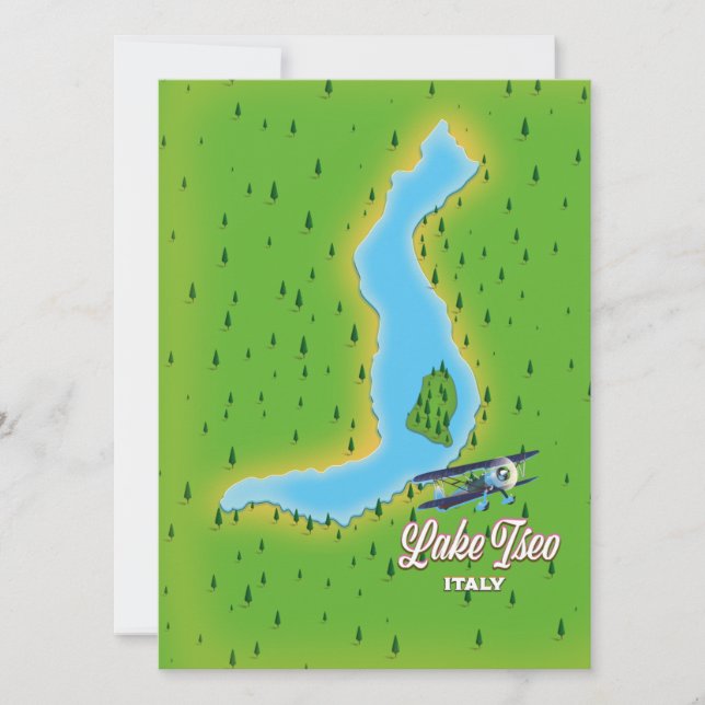 Lake Iseo Italy map (Front)