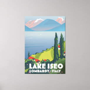 Lake Iseo, Lombardy Italy travel poster Canvas Print