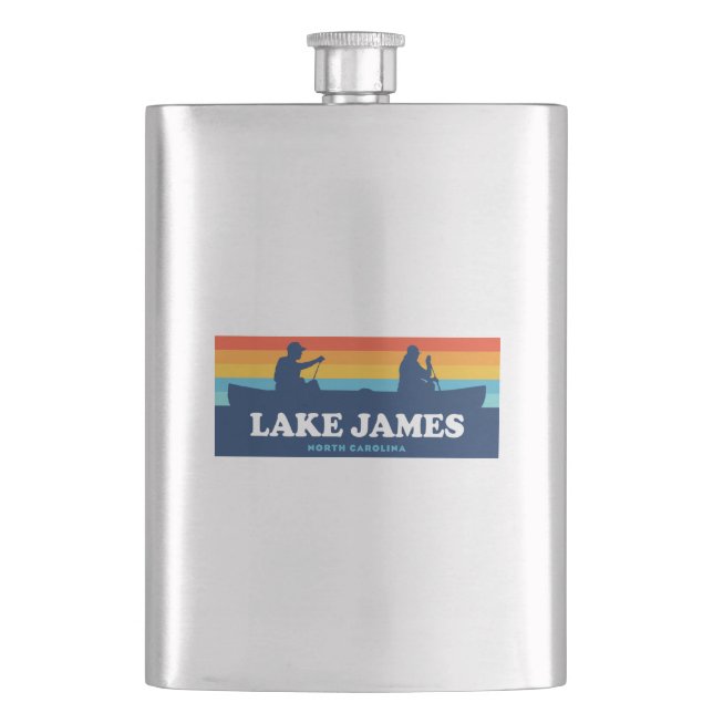 Lake James North Carolina Canoe Hip Flask (Front)