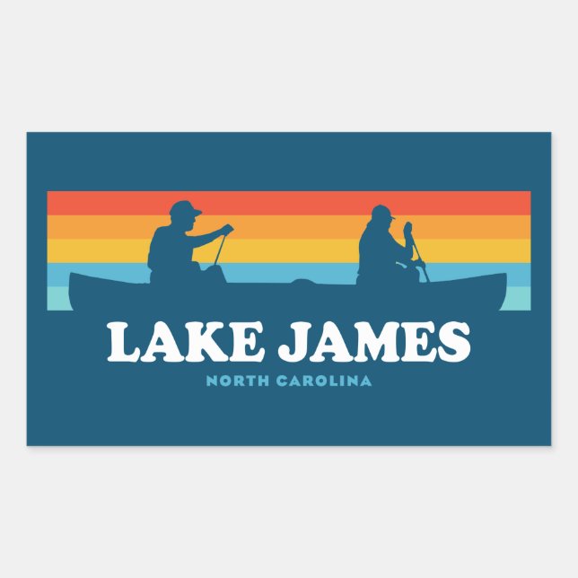 Lake James North Carolina Canoe Sticker (Front)