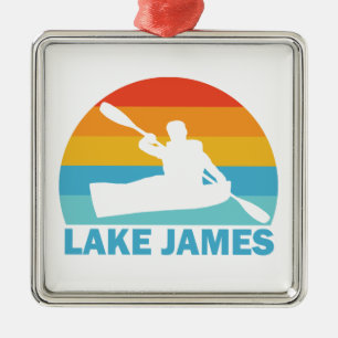 Lake James North Carolina Kayak Metal Ornament