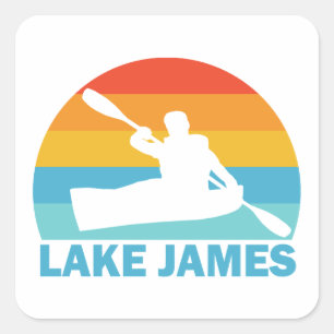 Lake James North Carolina Kayak Square Sticker
