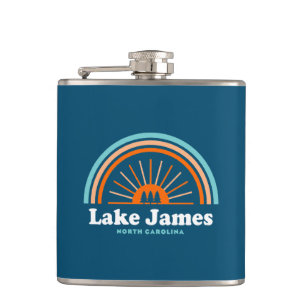 Lake James North Carolina Rainbow Hip Flask