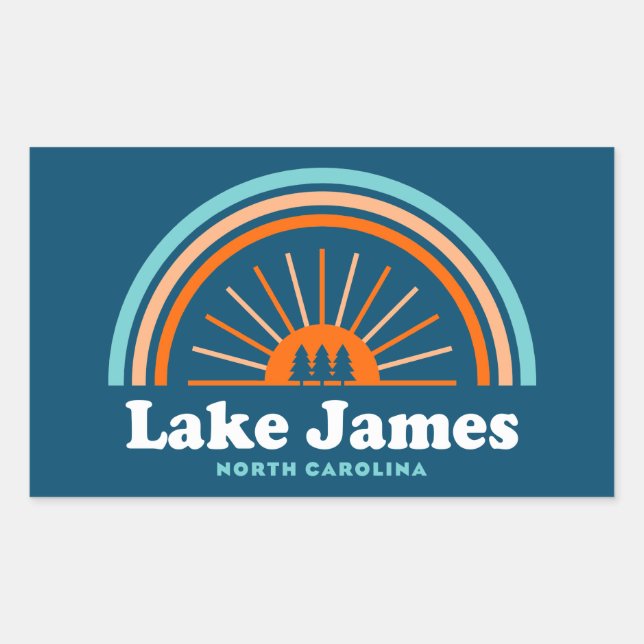 Lake James North Carolina Rainbow Sticker (Front)
