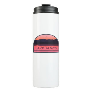 Lake James North Carolina Red Sunrise Thermal Tumbler