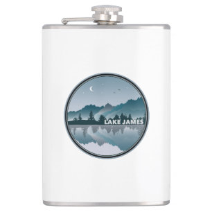 Lake James North Carolina Reflection Hip Flask