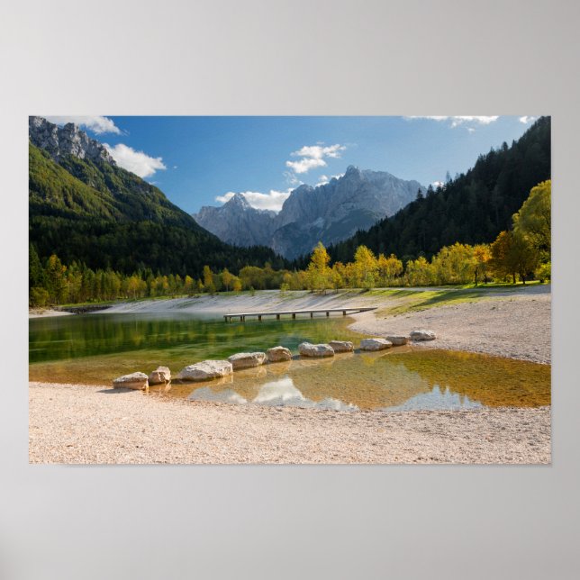 Lake Jasna in the Slovenian Alps in fall Poster (Front)