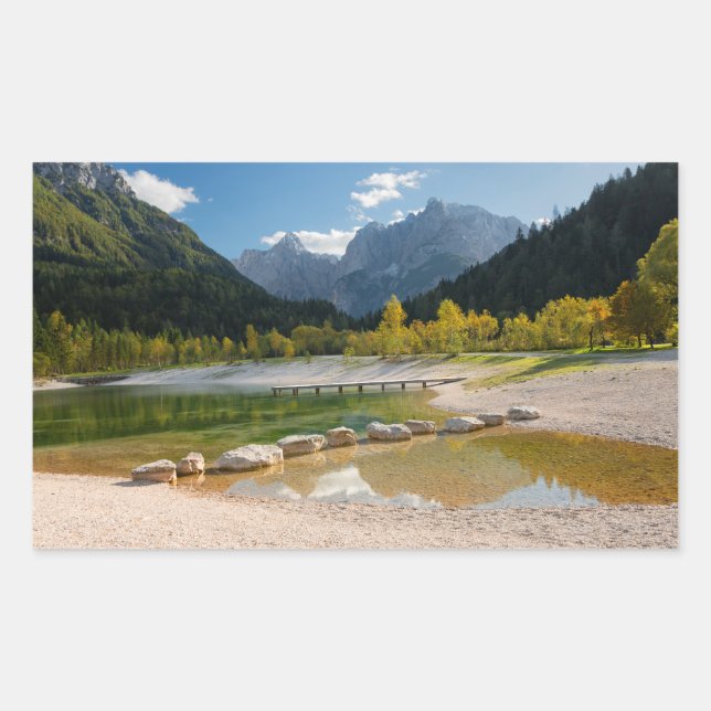 Lake Jasna in the Slovenian Alps in fall Sticker (Front)