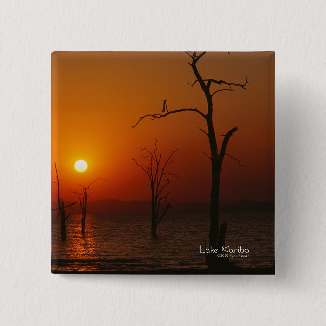 Lake Kariba 2 Inch Square Button (Front)