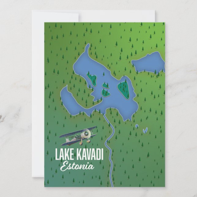 Lake Kavadi Estonia map (Front)