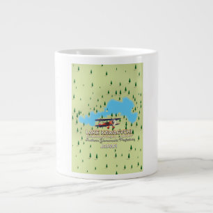 Lake Kawaguchi Fujikawaguchiko & Minobu Japan map Large Coffee Mug