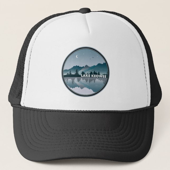 Lake Keowee South Carolina Reflection Trucker Hat (Front)