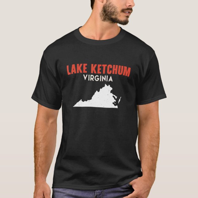 Lake Ketchum Washington USA State America Travel W T-Shirt (Front)