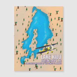 Lake Kivu Great African lake travel map.