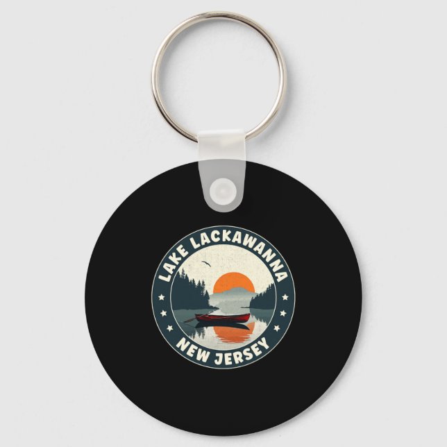 Lake Lackaw New Jersey Sunset T Shirt  Keychain (Front)