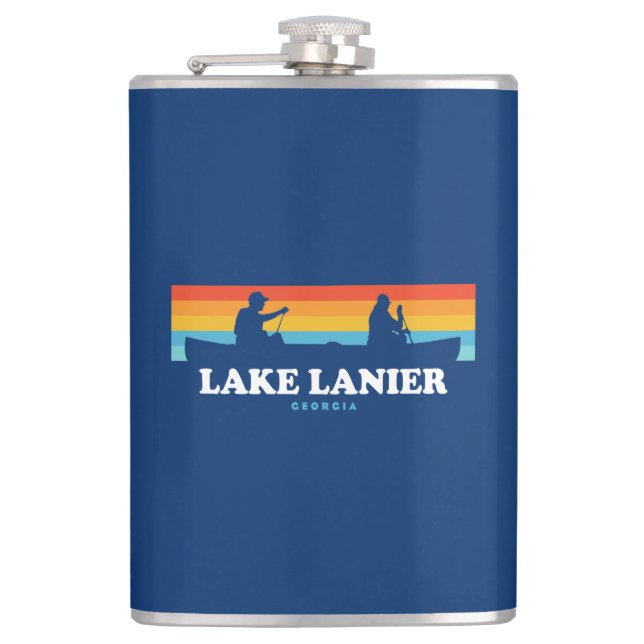 Lake Lanier Georgia Canoe Hip Flask (Front)