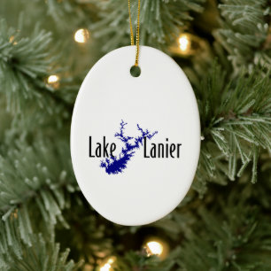 Lake Lanier Georgia Lake Map Boating and Fishing Ceramic Ornament