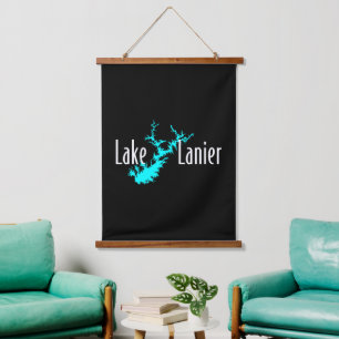 Lake Lanier Georgia Lake Map Boating and Fishing Hanging Tapestry