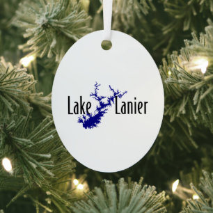 Lake Lanier Georgia Lake Map Boating and Fishing Metal Ornament