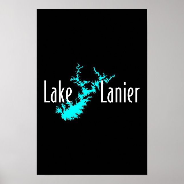 Lake Lanier Georgia Lake Map Boating and Fishing Poster (Front)