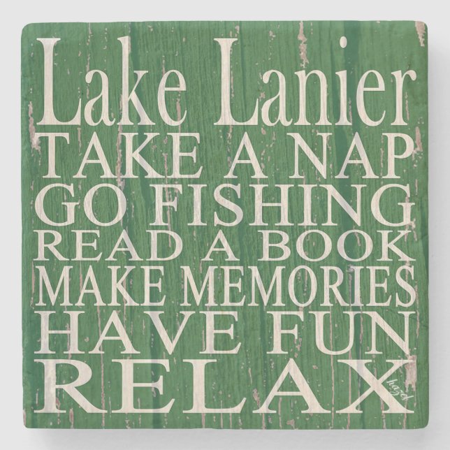 Lake Lanier, Georgia, Quote Coasters Green (Front)
