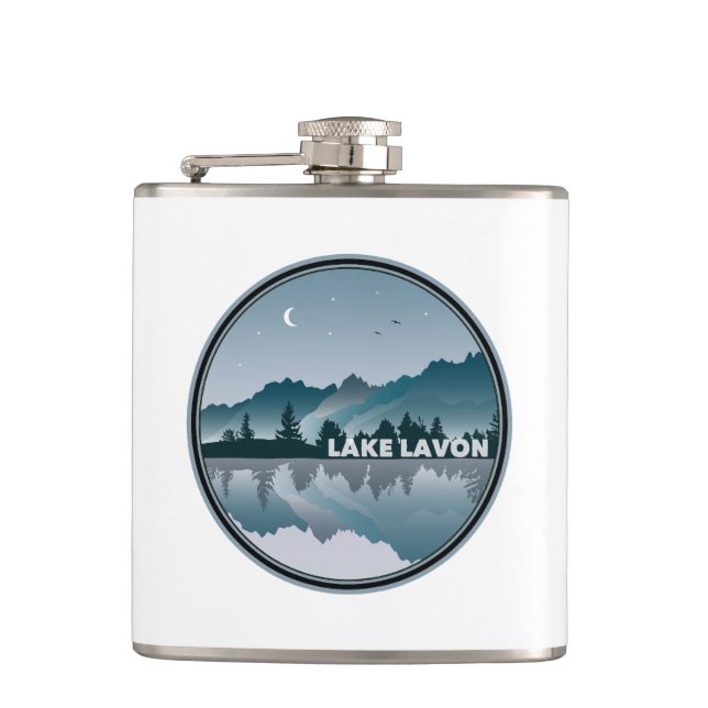 Lake Lavon Texas Reflection Hip Flask (Front)