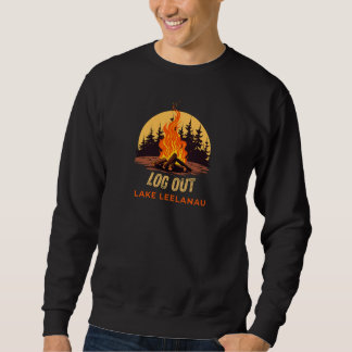 Lake Leelanau Michigan Campfire Sweatshirt