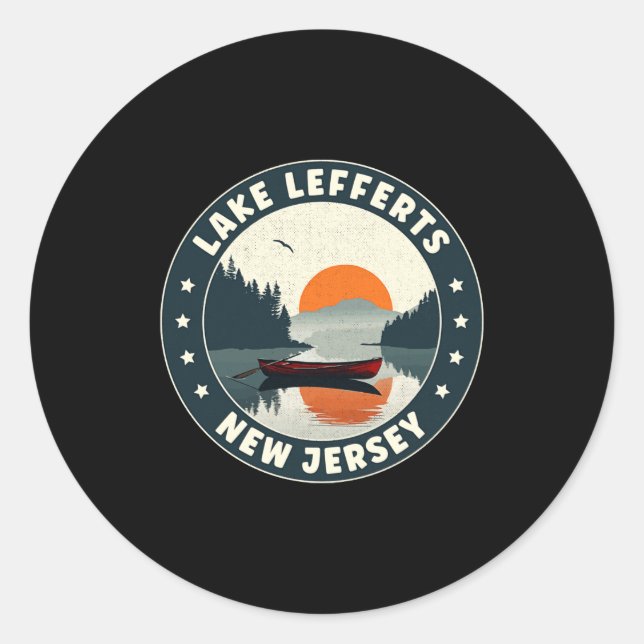 Lake Lefferts New Jersey Sunset T Shirt  Classic Round Sticker (Front)