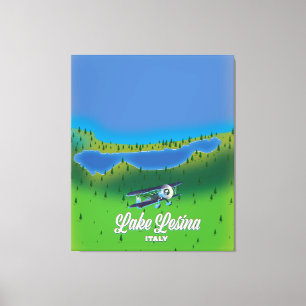 Lake Lesina italy map Canvas Print