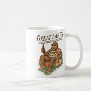 Lake Life Bigfoot Drinking Great Lakes Unsalted Sh Coffee Mug