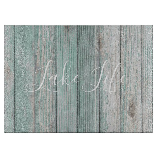 Lake Life Blue Wood  Cutting Board (Front)