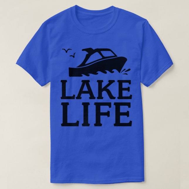 Lake Life Boating Bass Fishing Camping Campfire Ca T-Shirt (Design Front)