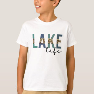 Lake Life Cheetah Print Typography T-Shirt