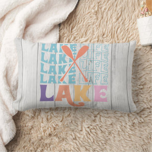 Lake Life Colourful And Fun Font Lumbar Pillow