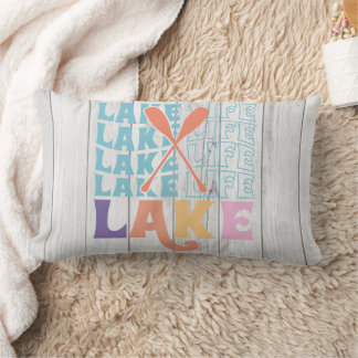 Lake Life Colourful And Fun Font   Lumbar Pillow