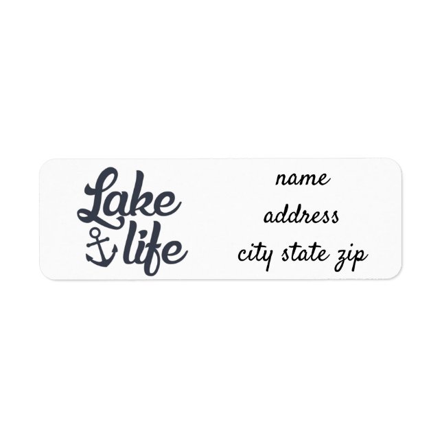 **LAKE LIFE** ÉTIQUETTE D'ADRESSE DE RETOUR (Devant)