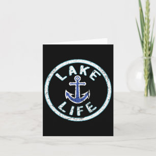Lake Life Fishing Boating Saying Fisherman Vacatio Card