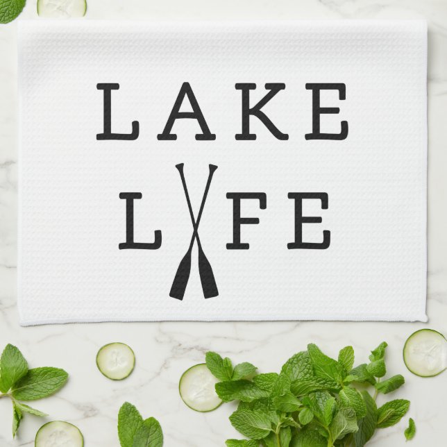 Lake Life Fun Summer House  Kitchen Towel (Folded)