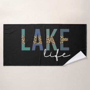 Lake Life Happy Place Cheetah Imprimer Typographie