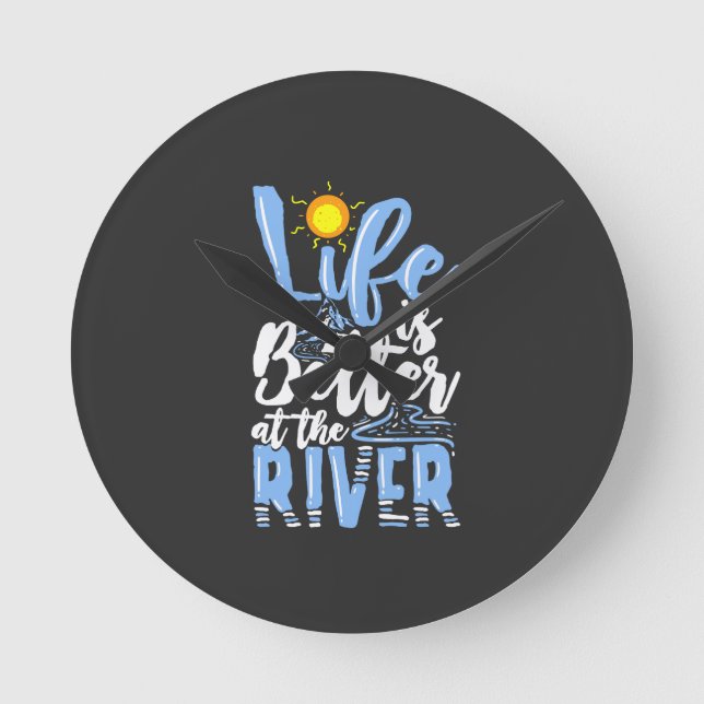Lake - Life Is Better On The Lake Round Clock (Front)
