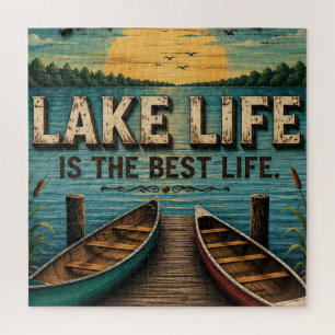 Lake Life Is the Best Life Lake House Jigsaw Puzzle