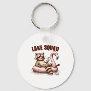Lake Life Lake Mode Lake Vibes Boating Racoon Lake Keychain