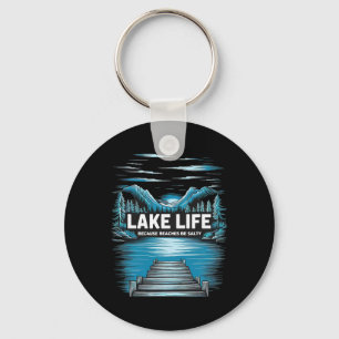Lake Life Quote Adventure Nature Mountains Hiking  Keychain