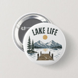Lake Life Retro Grunge Family Vacation Match 2 Inch Round Button